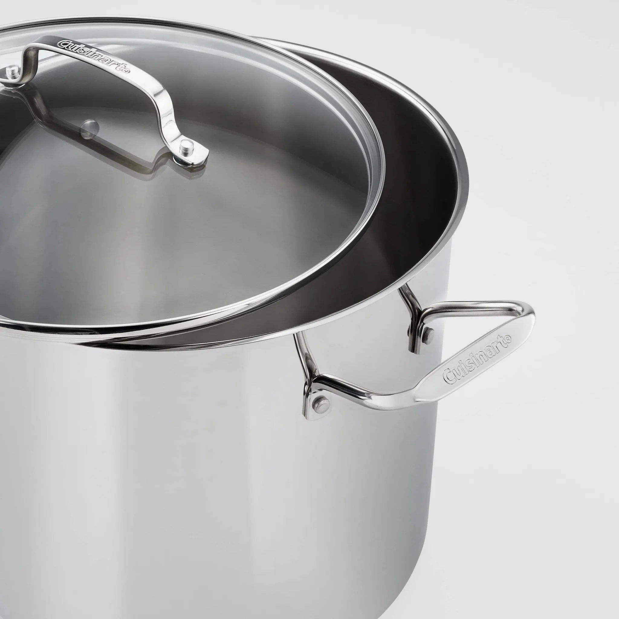 16qt Stainless Steel Stock Pot with Cover Silver: Dishwasher & Oven-Safe, Tempered Glass Lid, Riveted Handle (See Description)