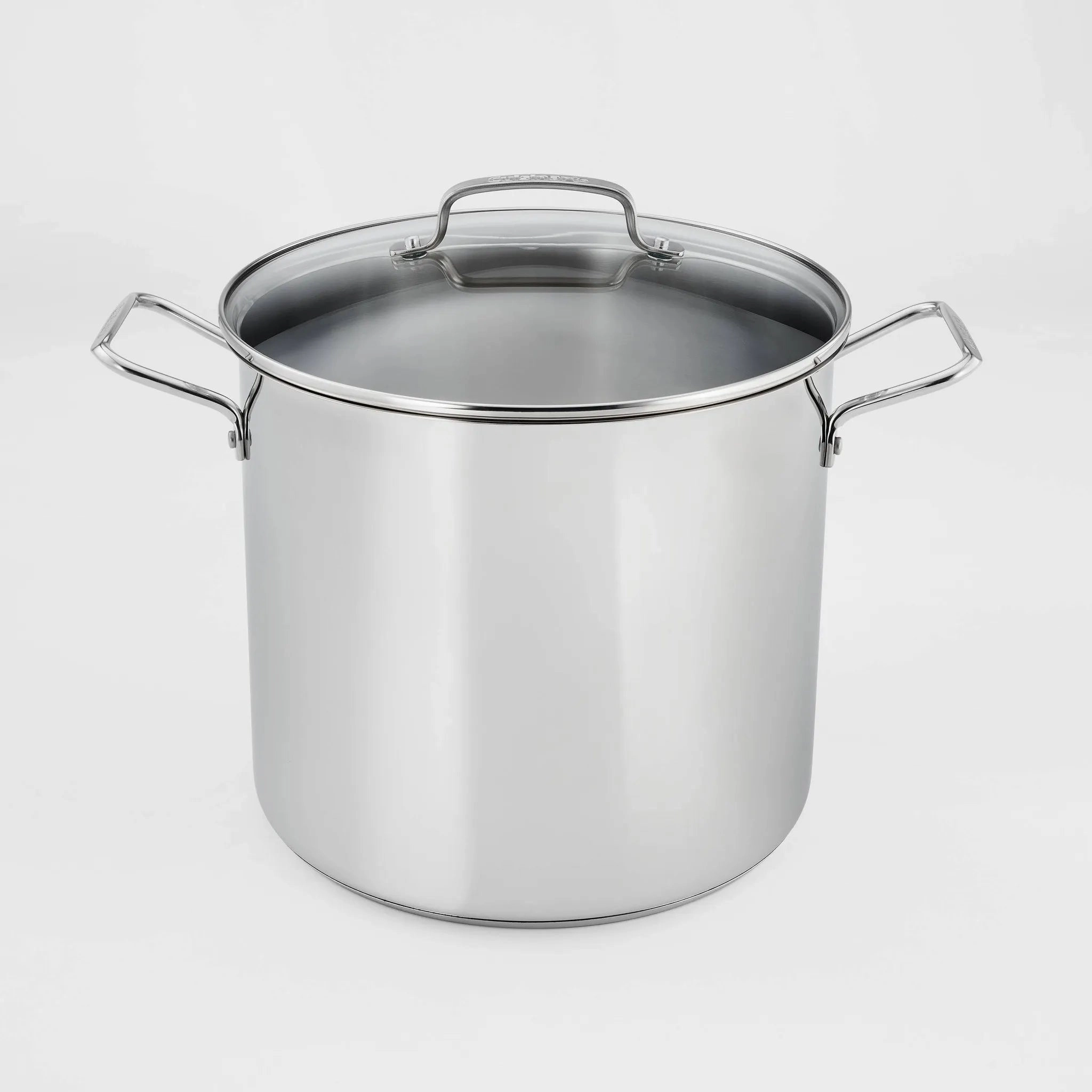 16qt Stainless Steel Stock Pot with Cover Silver: Dishwasher & Oven-Safe, Tempered Glass Lid, Riveted Handle (See Description)