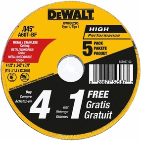 4-1/2 IN. X 0.45 IN X 7/8 IN. General Purpose Metal Cutting Wheel - 5 PACK