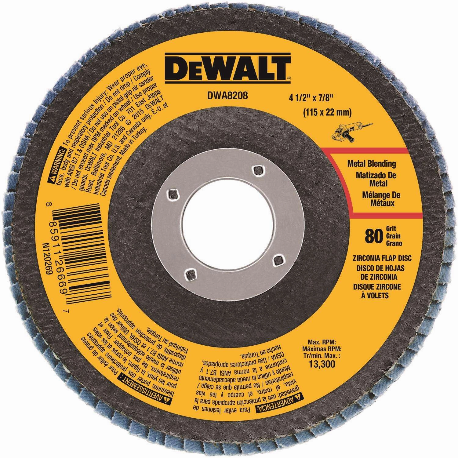 4-1/2 IN. X 7/8 IN. 80 Grit Zirconia Type 29 Flap Disc
