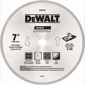 7 IN. X 5/8 IN. High Performance Diamond Wet/Dry Tile Blade
