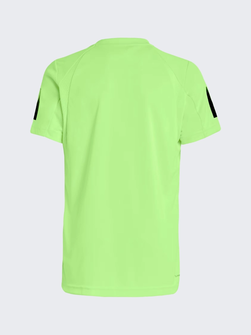 Adidas Club 3 Stripes Kids-Boys Tennis T-Shirt Lucid Lemon