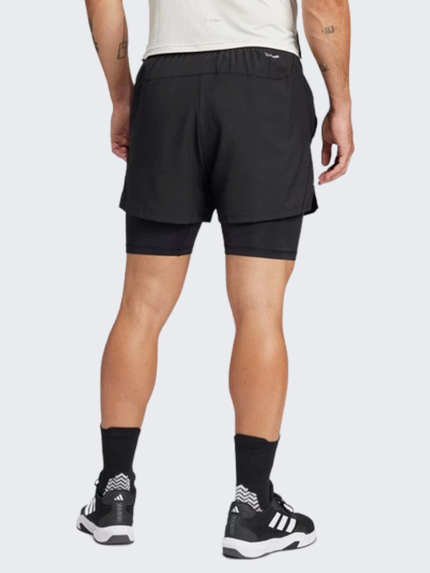 Adidas Gym Plus 2 In 1 Men Training Short Black