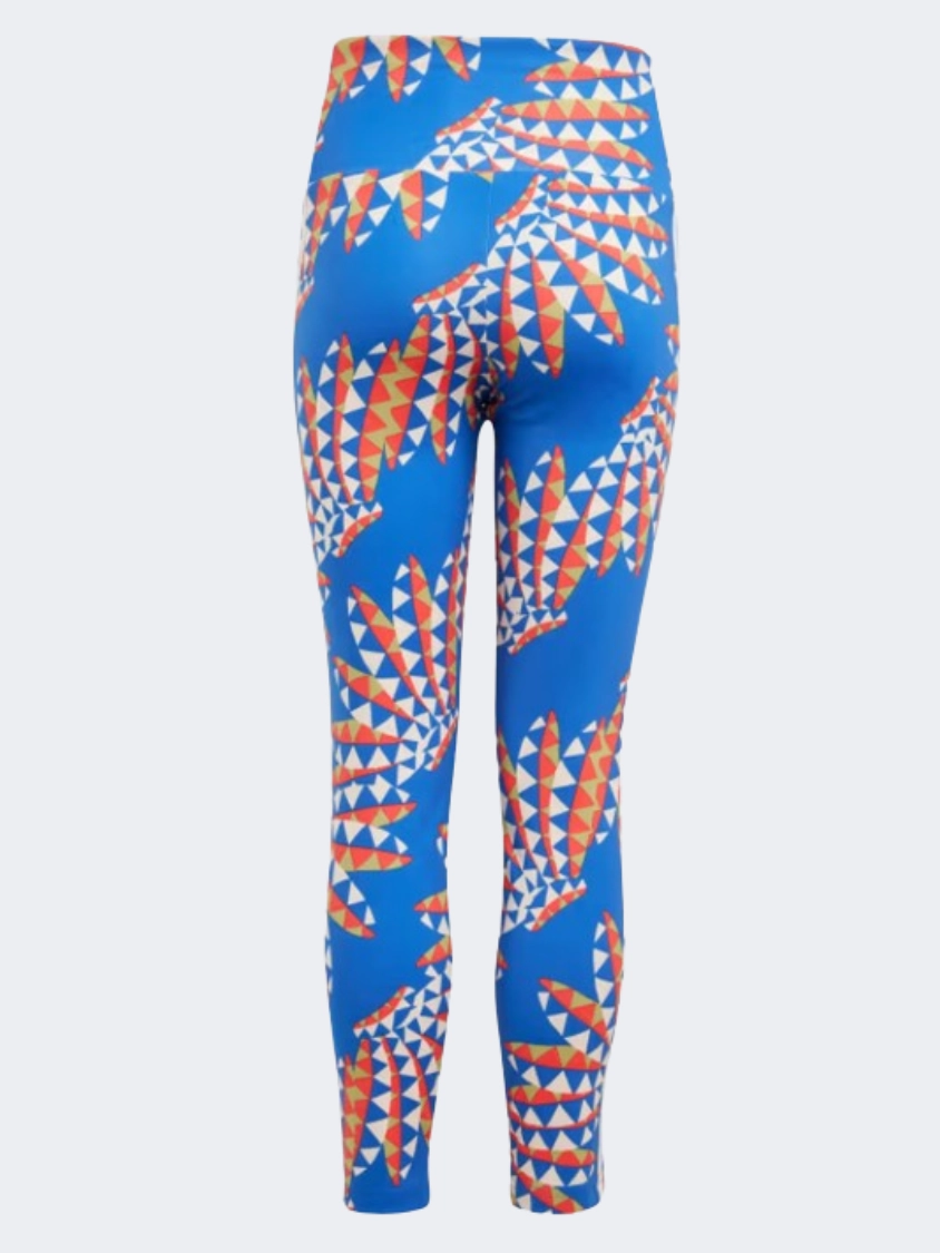 Adidas X Farm Rio Graphic Girls Sportswear Tight Blue/Chalk White