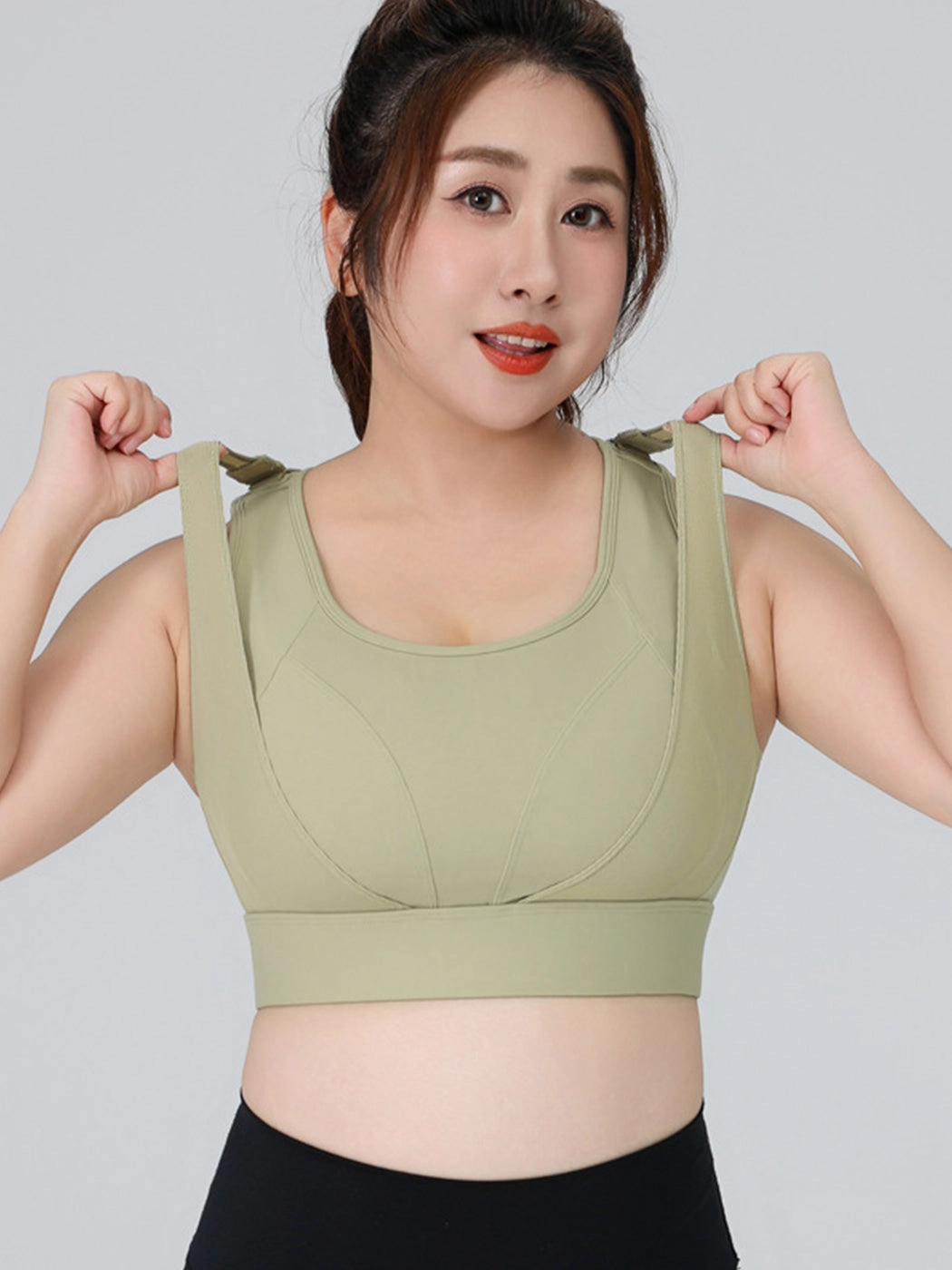 Adjustable Double-Layer Sports Bra with Anti-Sagging