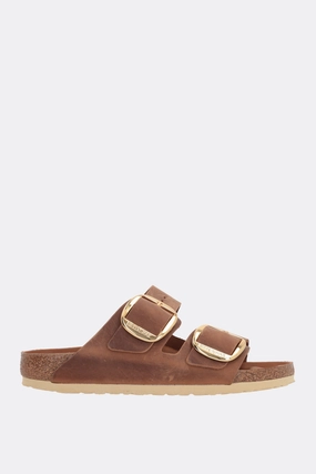 Arizona Big Buckle flat sandals in oiled leather (Narrow Fit)