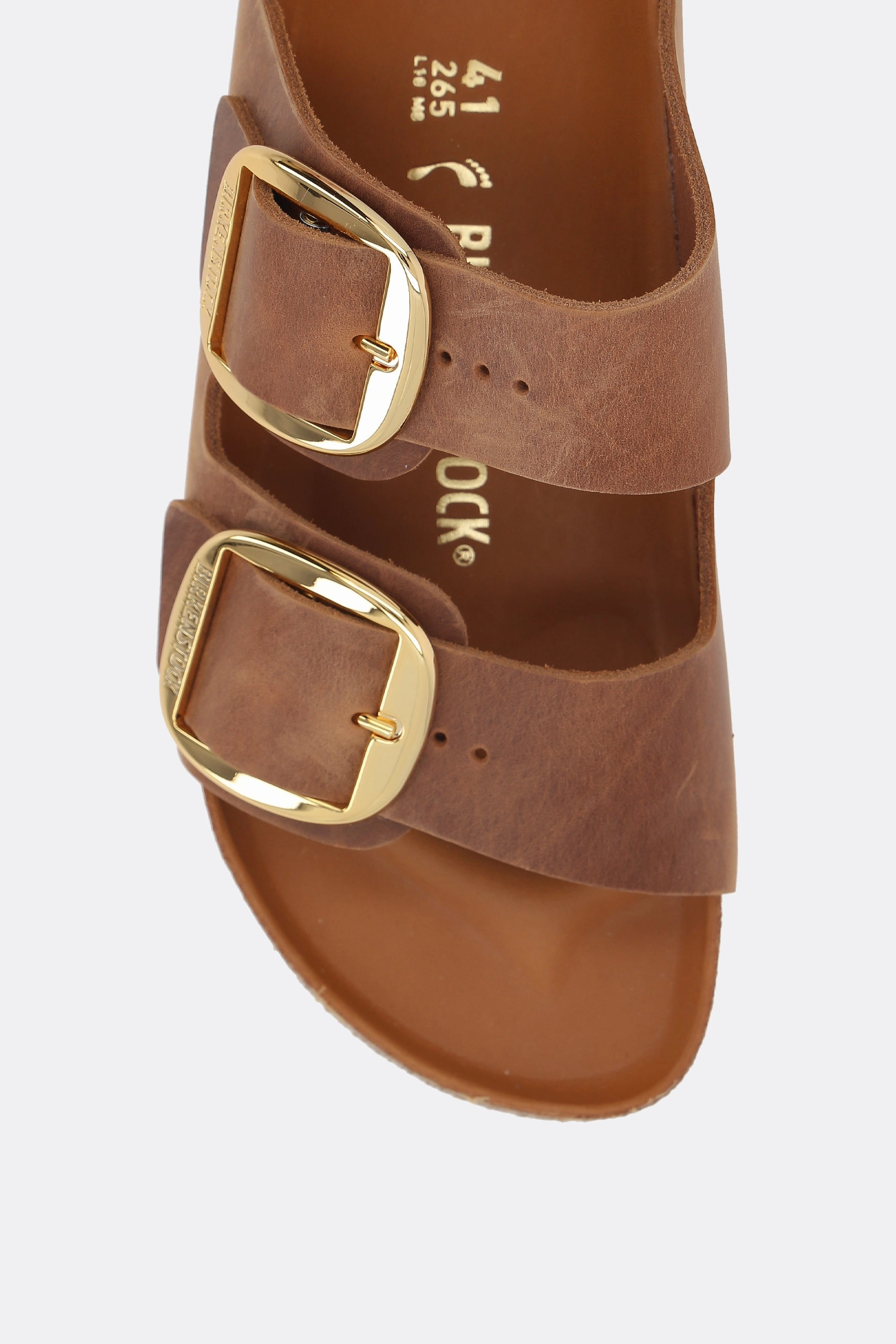 Arizona Big Buckle flat sandals in oiled leather (Narrow Fit)