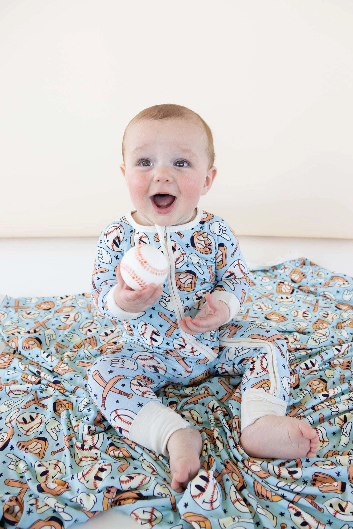 Baseball Smiley Dream Baby Romper