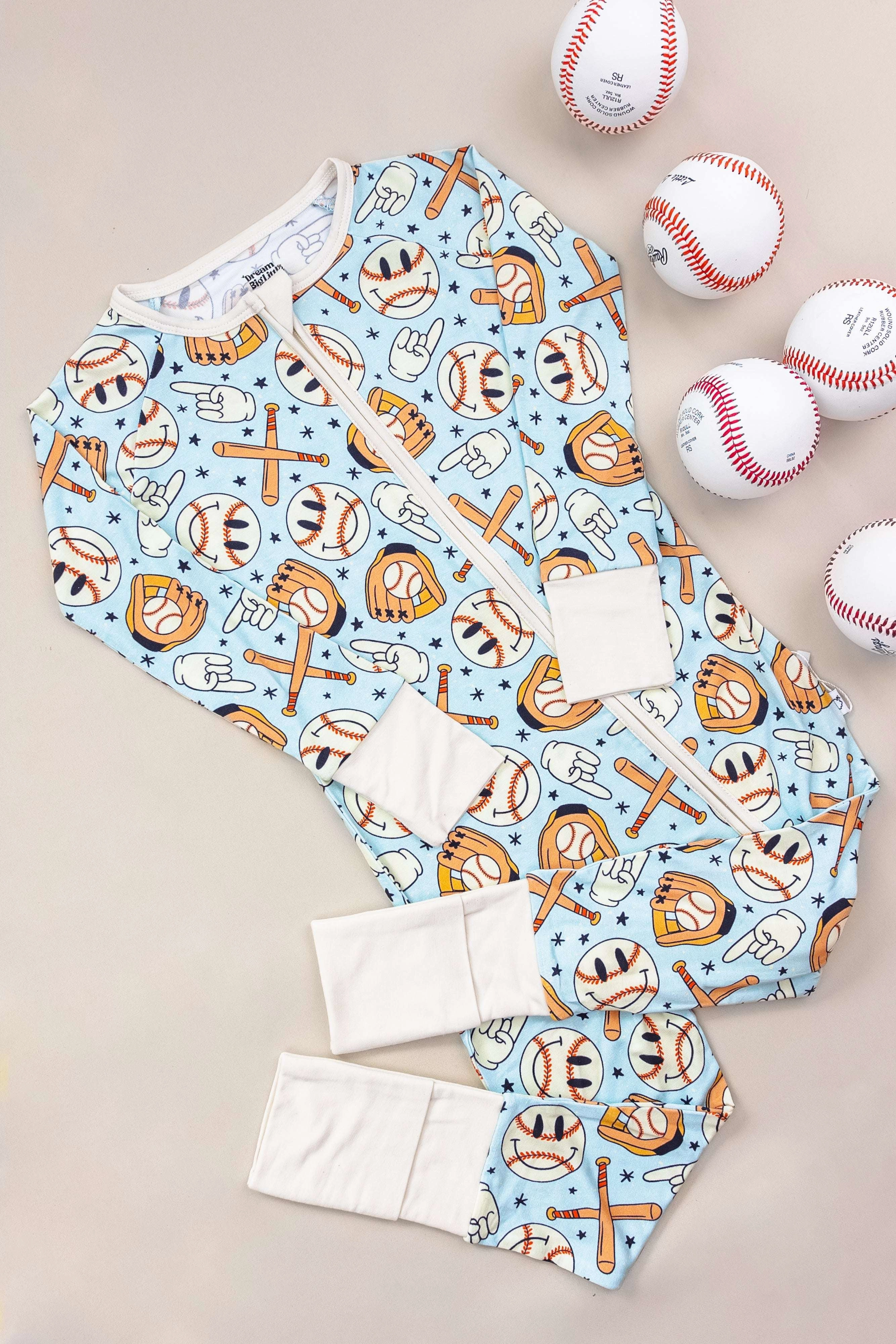 Baseball Smiley Dream Baby Romper