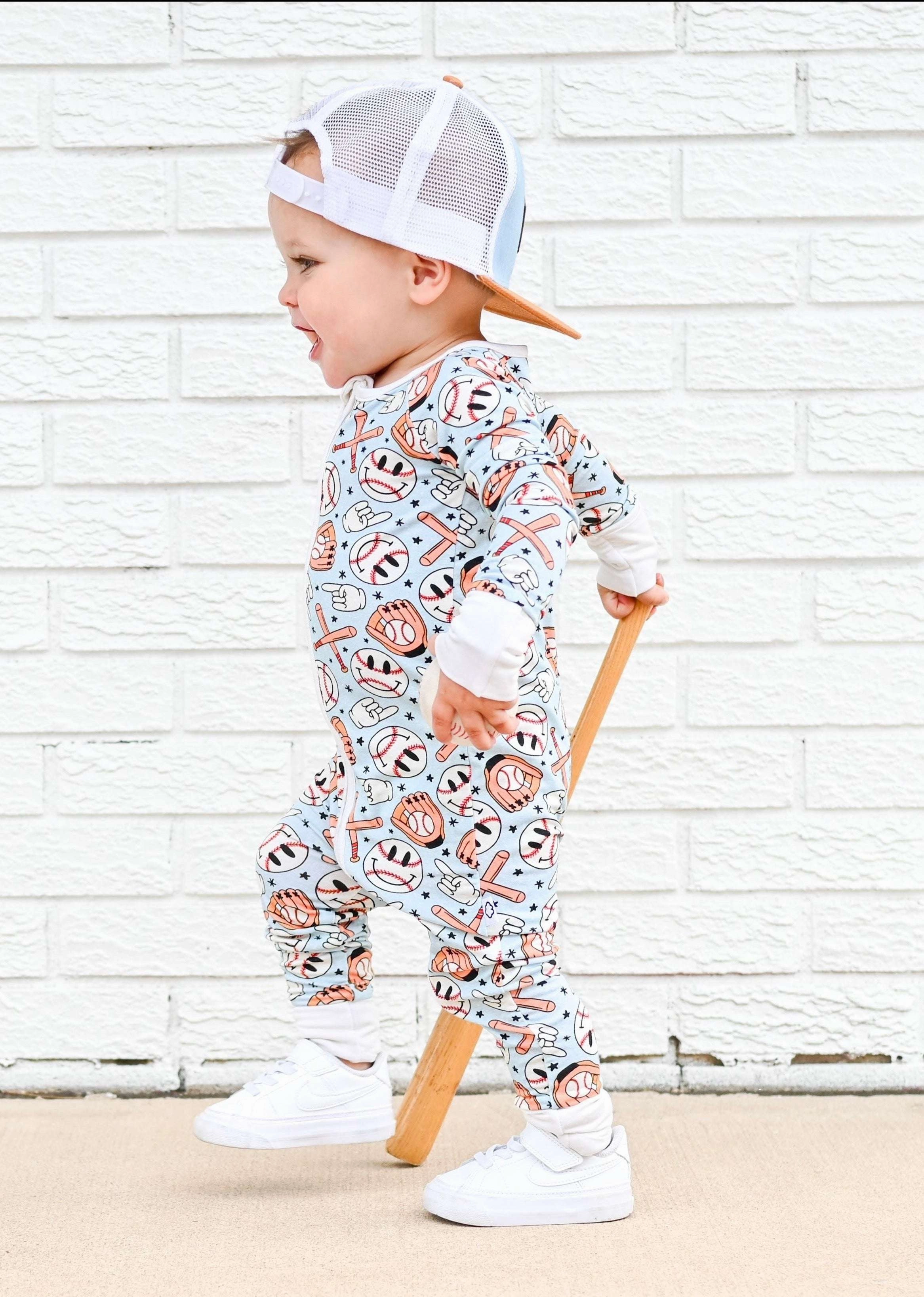 Baseball Smiley Dream Baby Romper