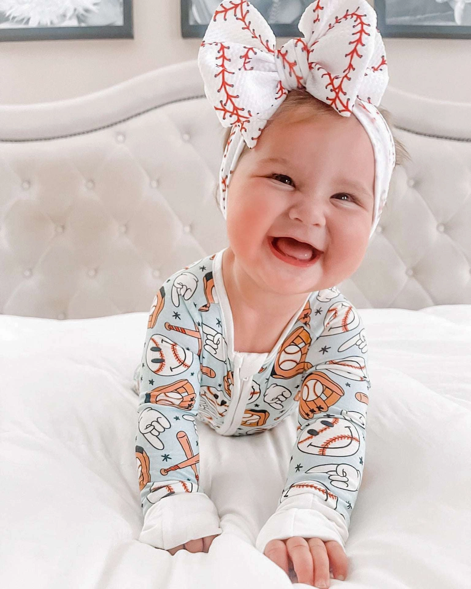 Baseball Smiley Dream Baby Romper