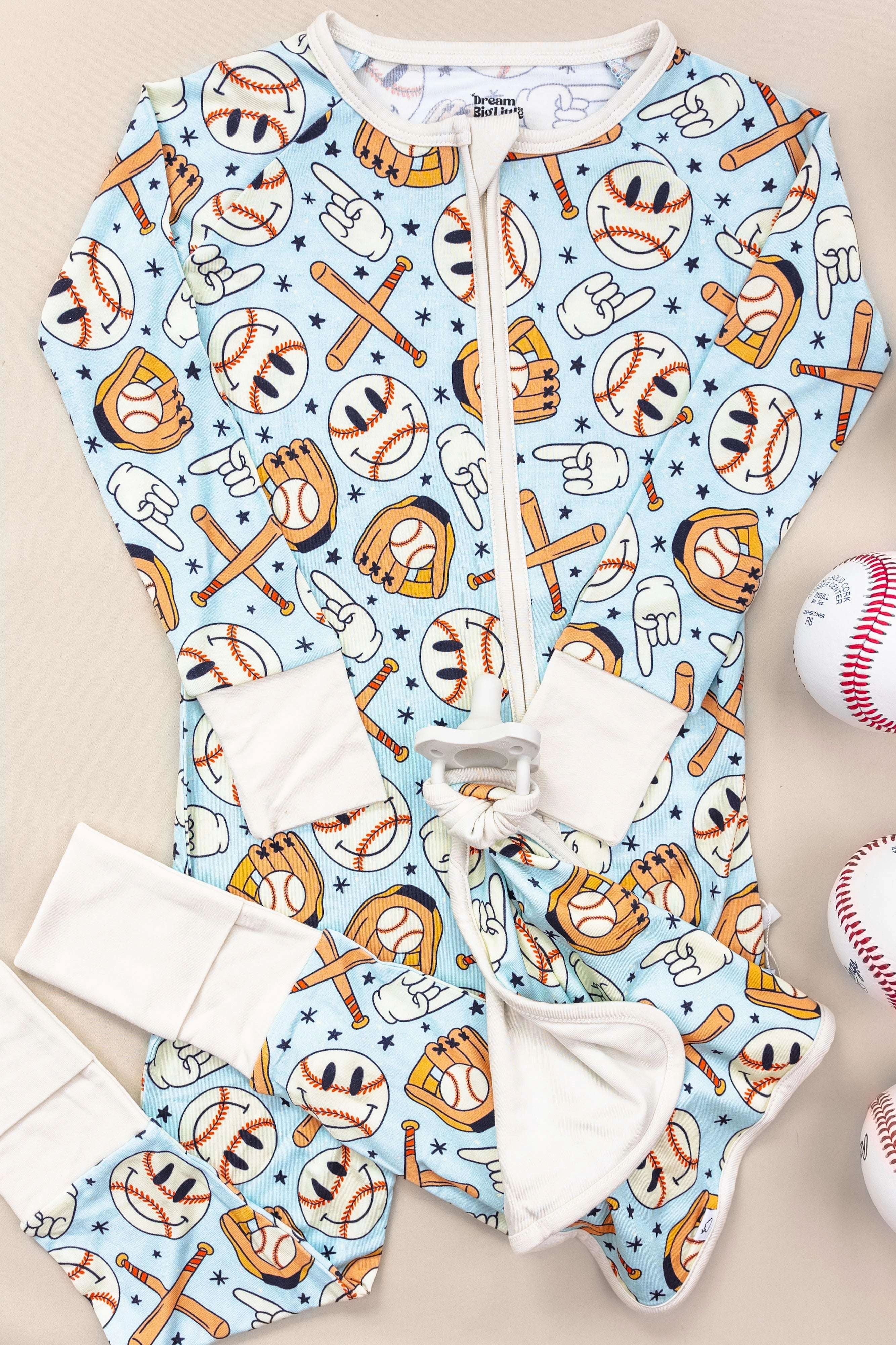 Baseball Smiley Dream Baby Romper
