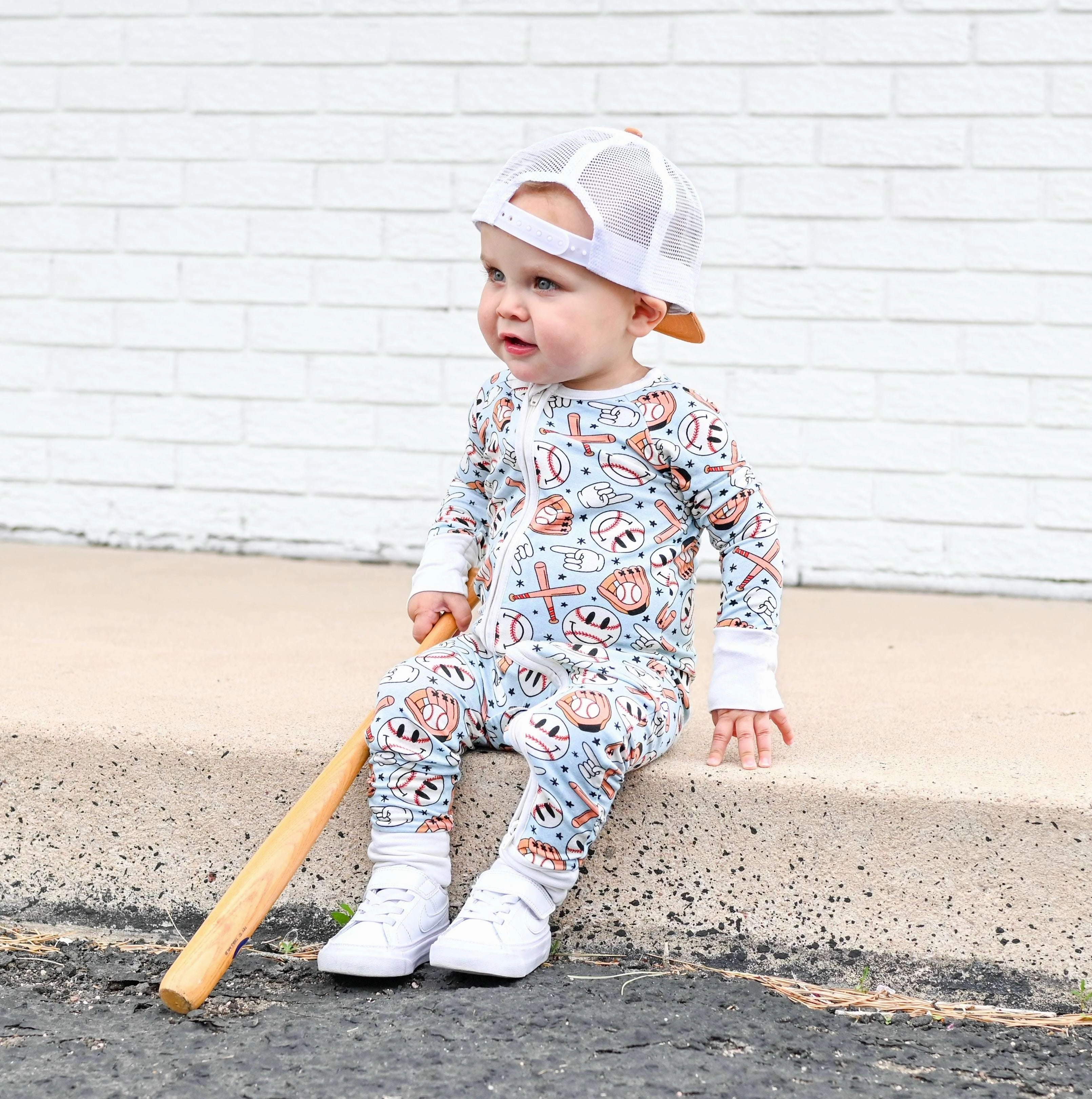 Baseball Smiley Dream Baby Romper