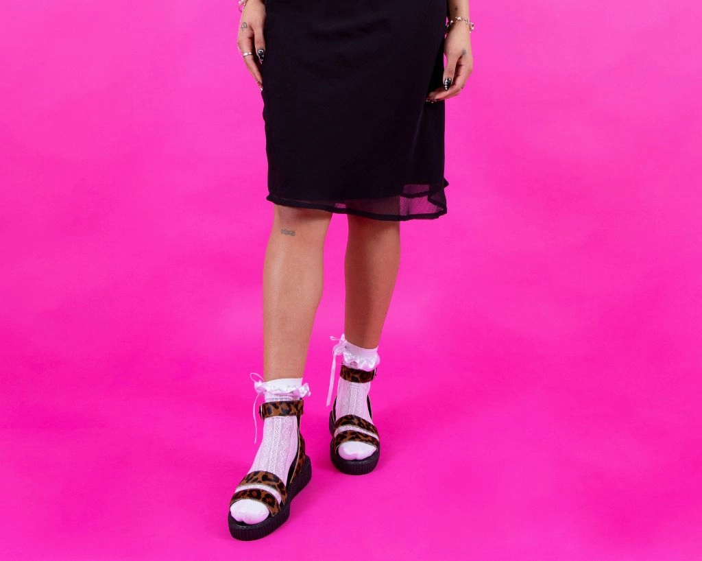 Brown Leopard Ankle Strap Sandal