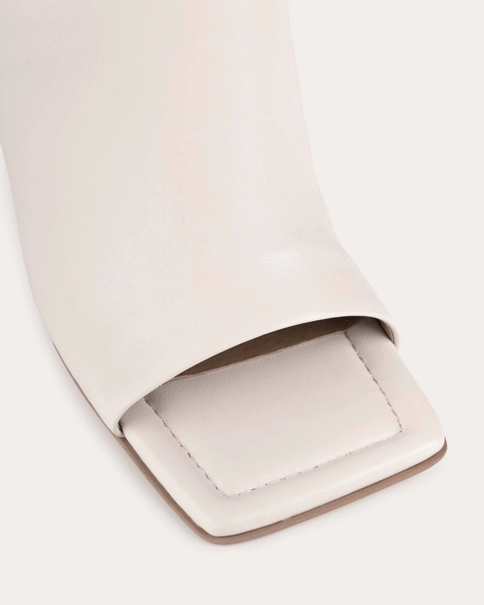 DANIELLE HIGH HEEL SANDALS OFF WHITE LEATHER