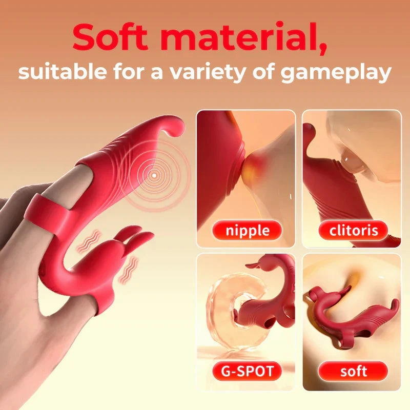 Female Rabbit Finger Vibrator – Nipple, Clitoris & G-Spot Stimulator for Couples