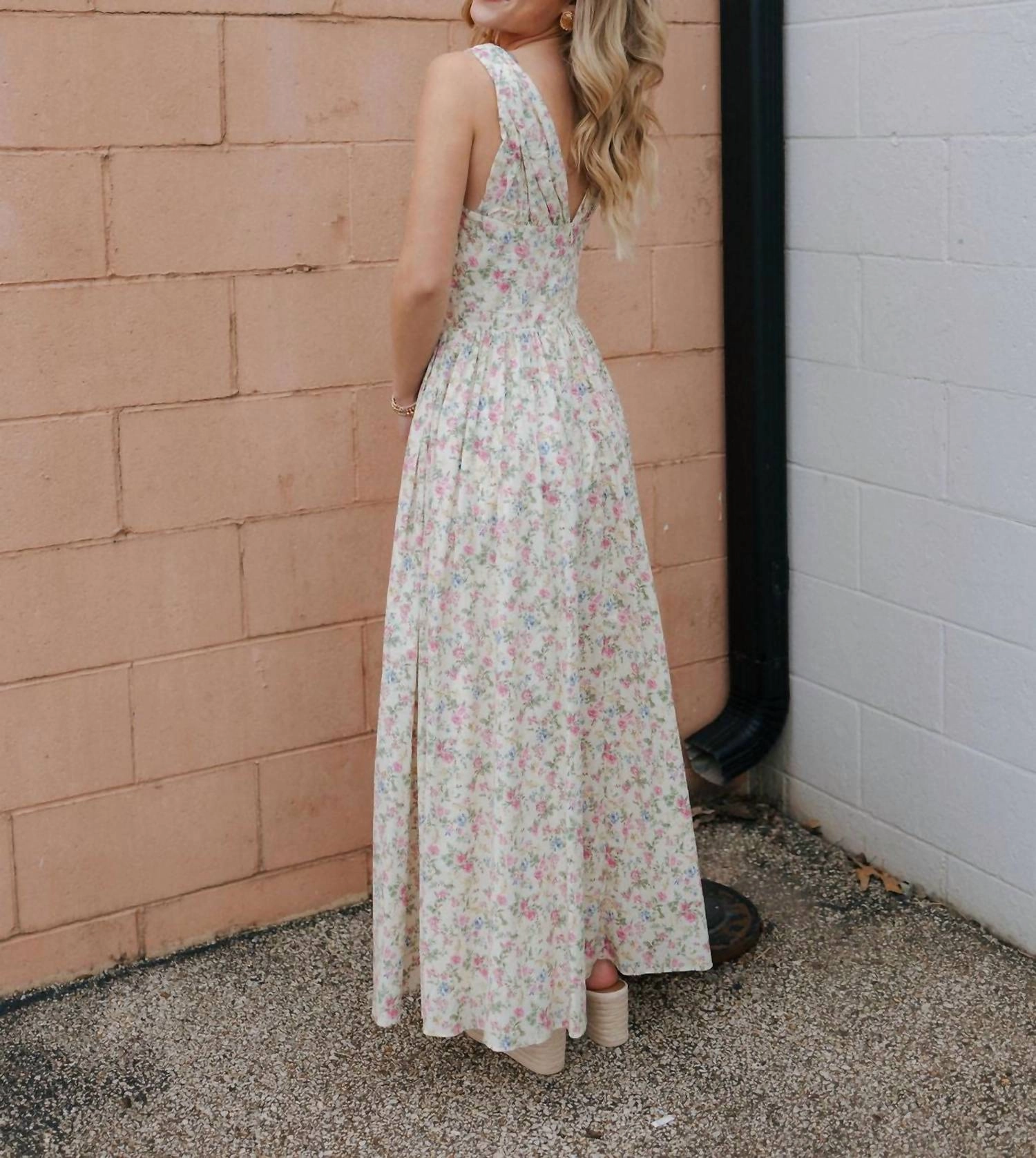 Floral Bustier Dress In Pink