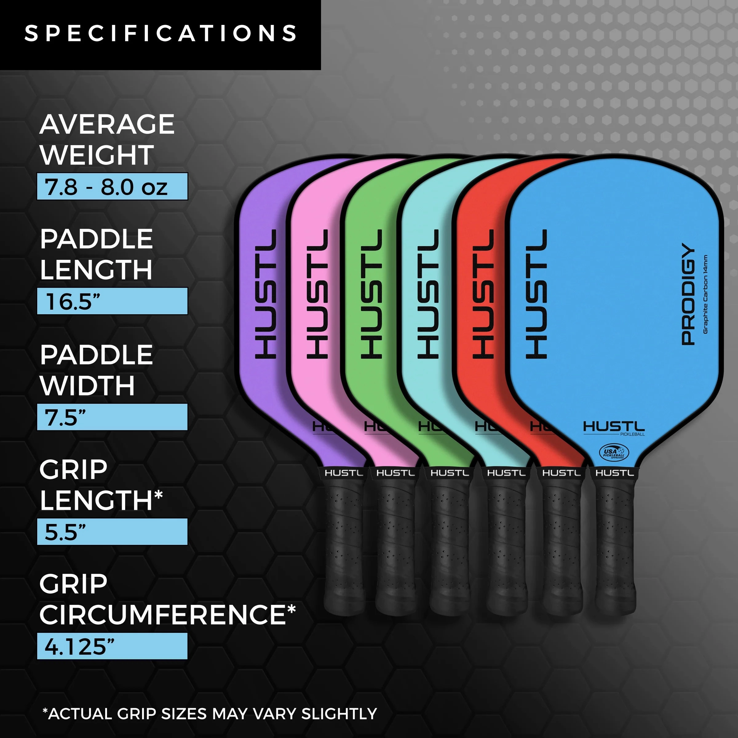 HUSTL Prodigy Raw Carbon 14mm Pickleball Paddle
