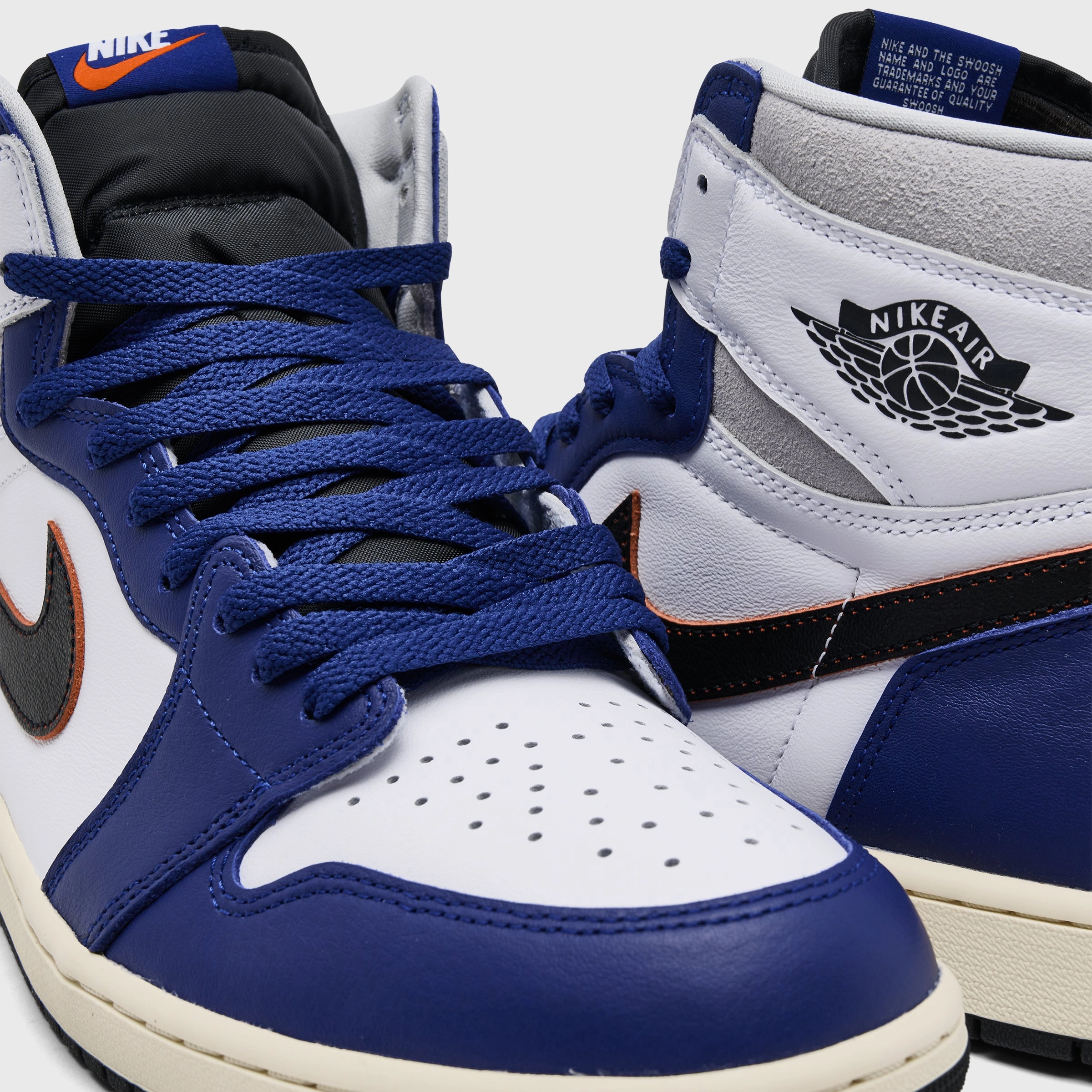 Jordan 1 Retro High OG White / Black / Neutral Grey - Deep Royal Blue