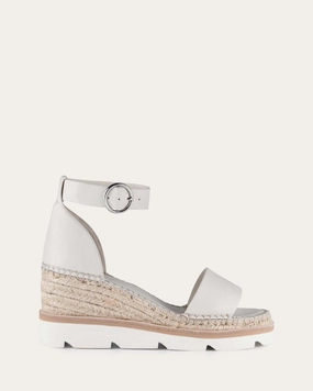 KELLY MID HEEL WEDGES BONE LEATHER