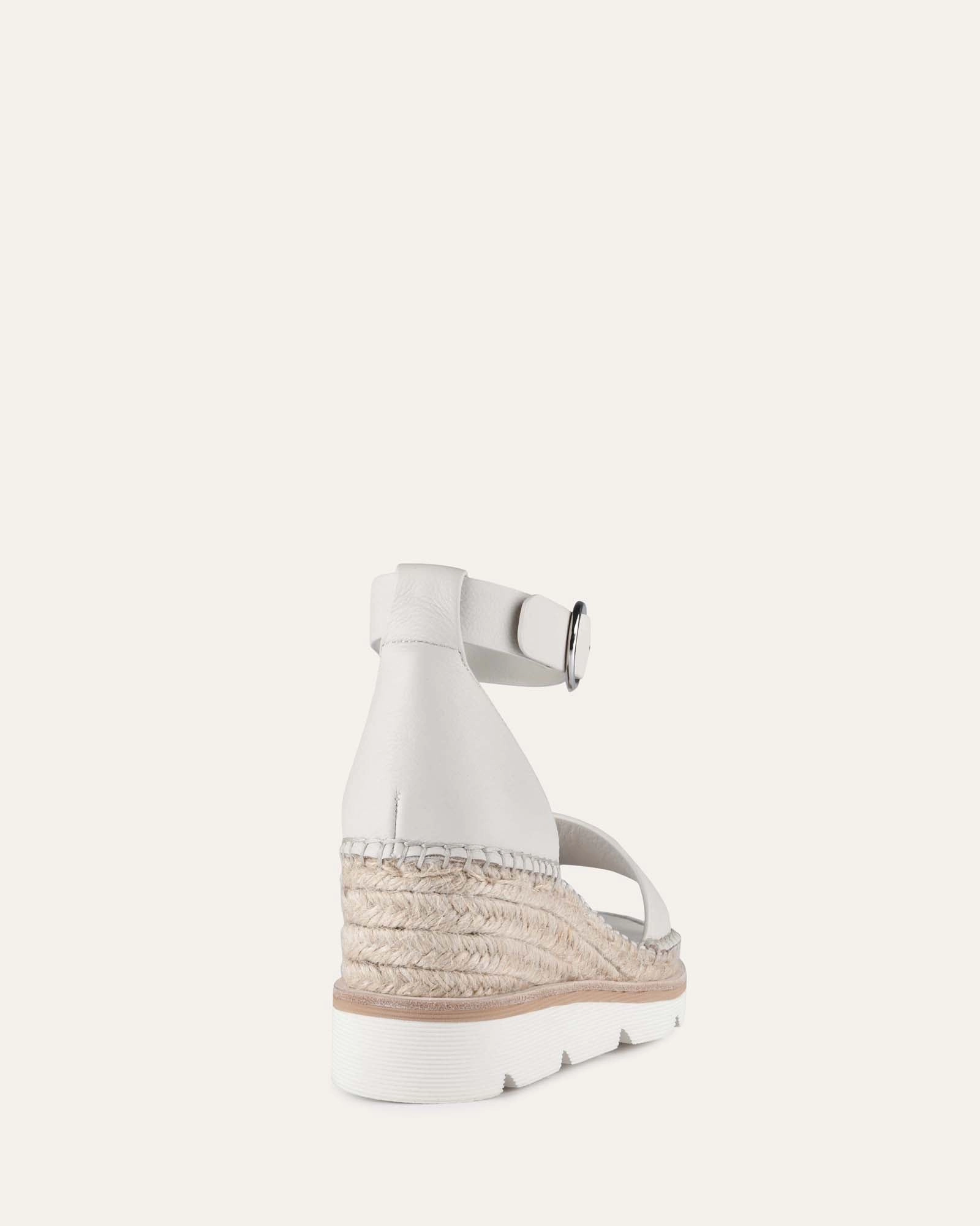 KELLY MID HEEL WEDGES BONE LEATHER