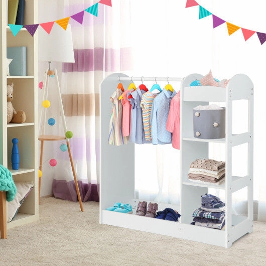 Kids Dress Up Storage With Mirror-White
