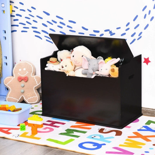 Kids Toy Wooden Flip-Top Storage Box Chest Bench With Cushion Hinge-Brown