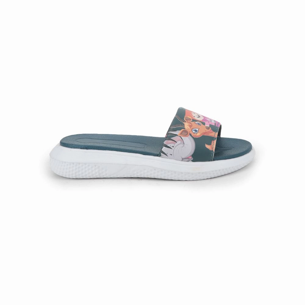 Lucy & Luke Blue Casual Slides For Kids HIPPO-30S By Liberty