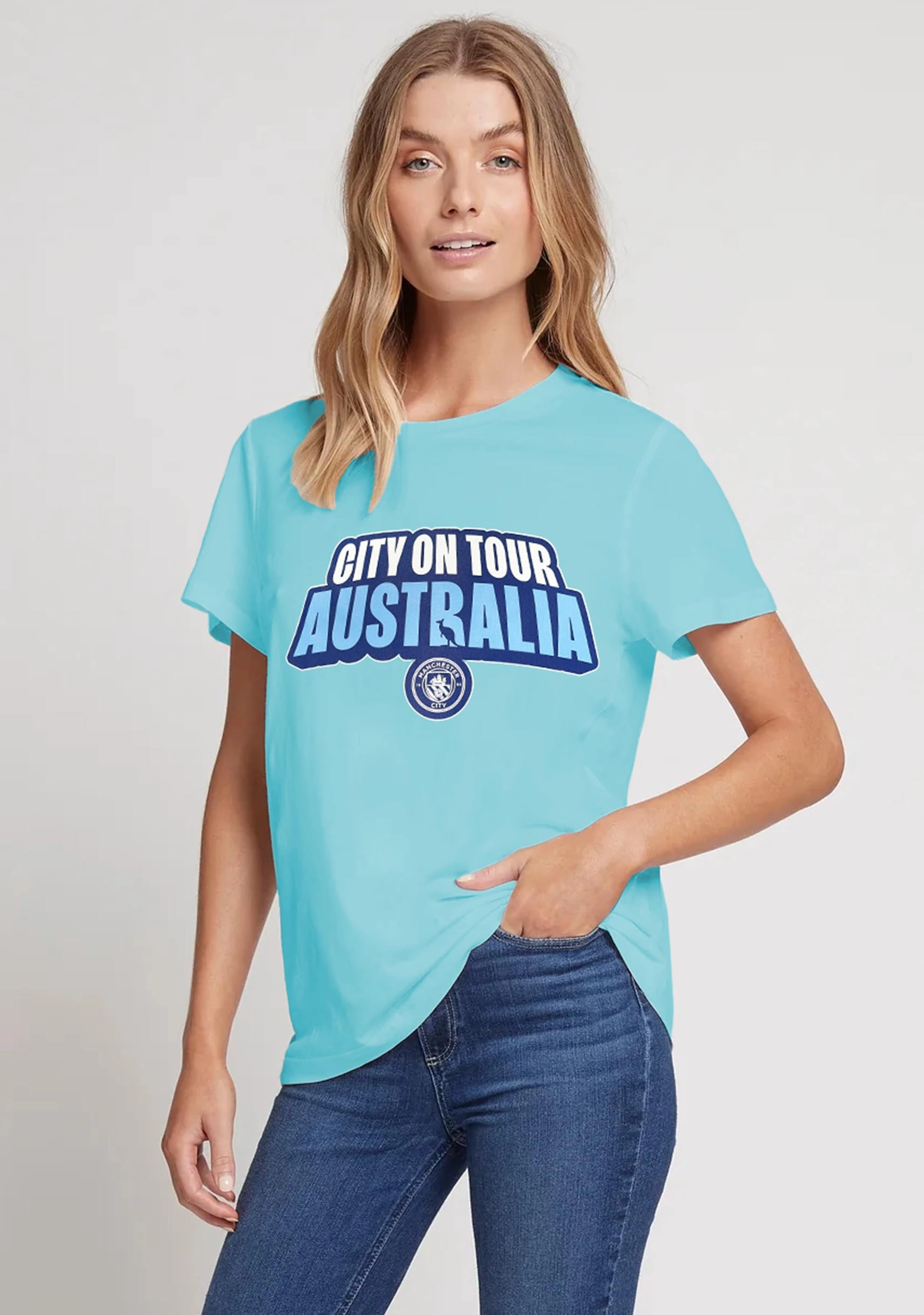 Manchester City Ladies T-Shirt with FREE Manchester City Scarf <br> MCIT038AA