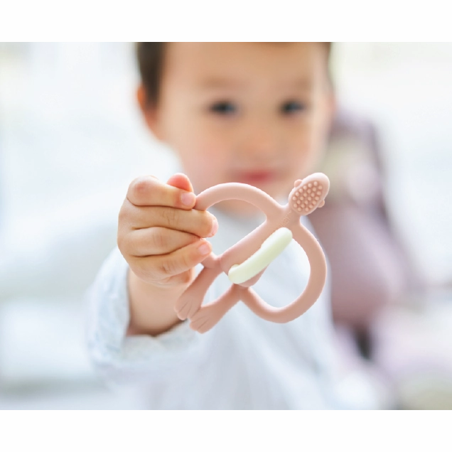 Monkey Teether - Dusty Pink