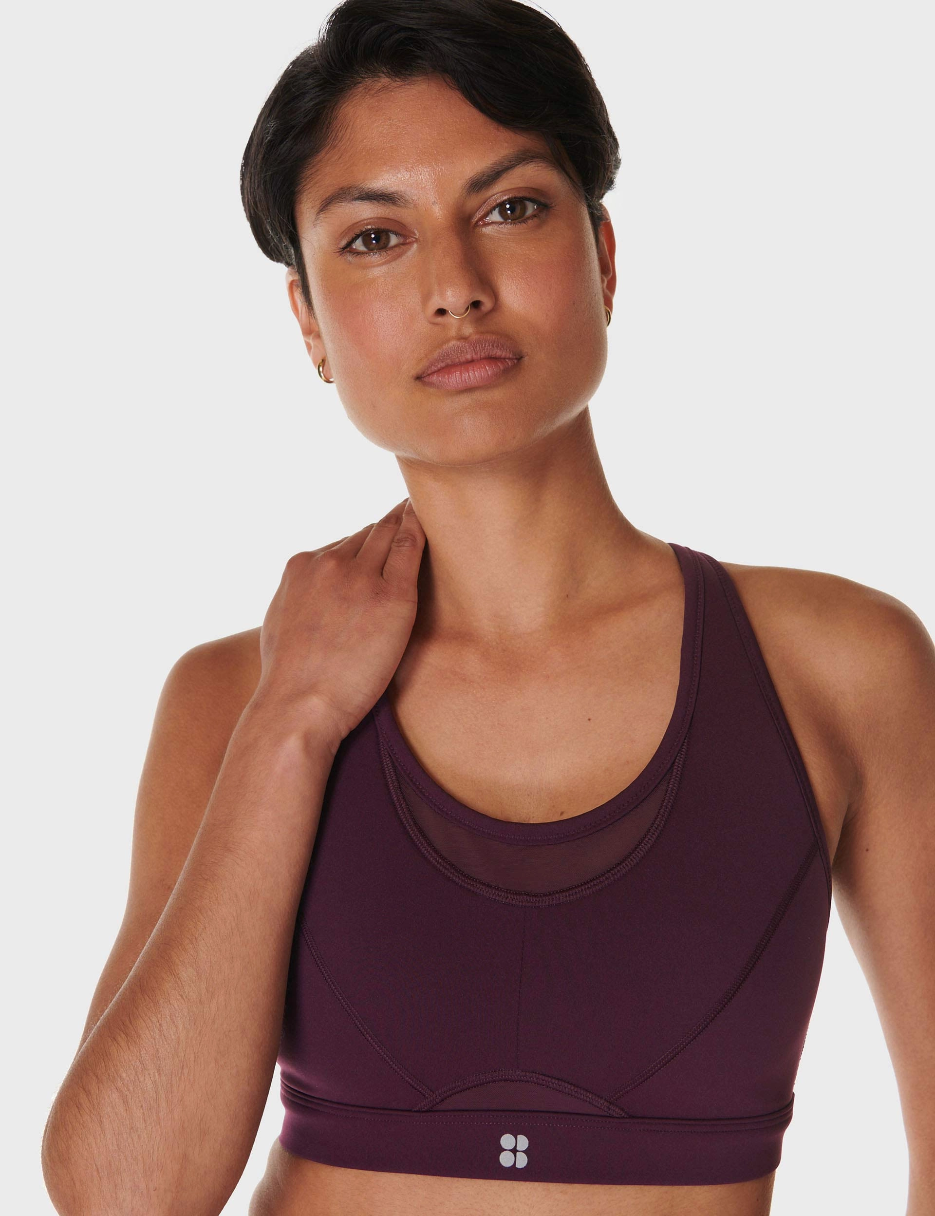 Power Icon Running Bra - Midnight Cherry Purple