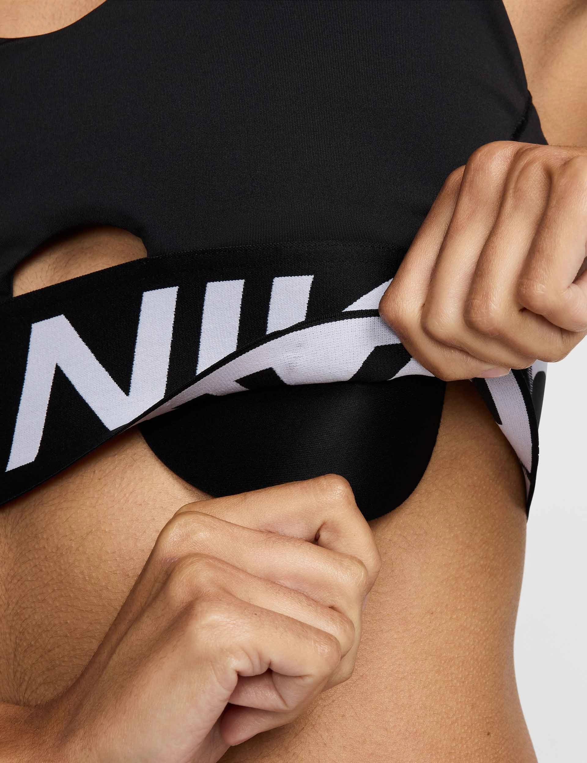Pro Indy Plunge Medium-Support Sports Bra - Black/White