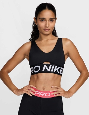 Pro Indy Plunge Medium-Support Sports Bra - Black/White