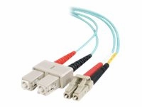 Quiktron - Patch cable - LC multi-mode (M) to SC multi-mode (M) - 1 m - fiber optic - duplex - 50 / 125 micron - aqua 852-L42-003