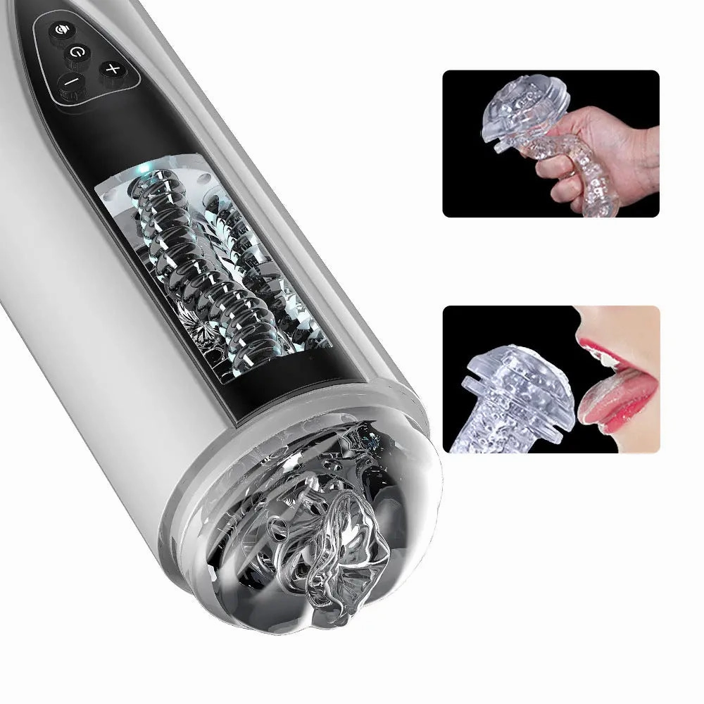 Quusvik 10-Frequency 5-Speed Moaning Masturbator with Suction Cup for Men