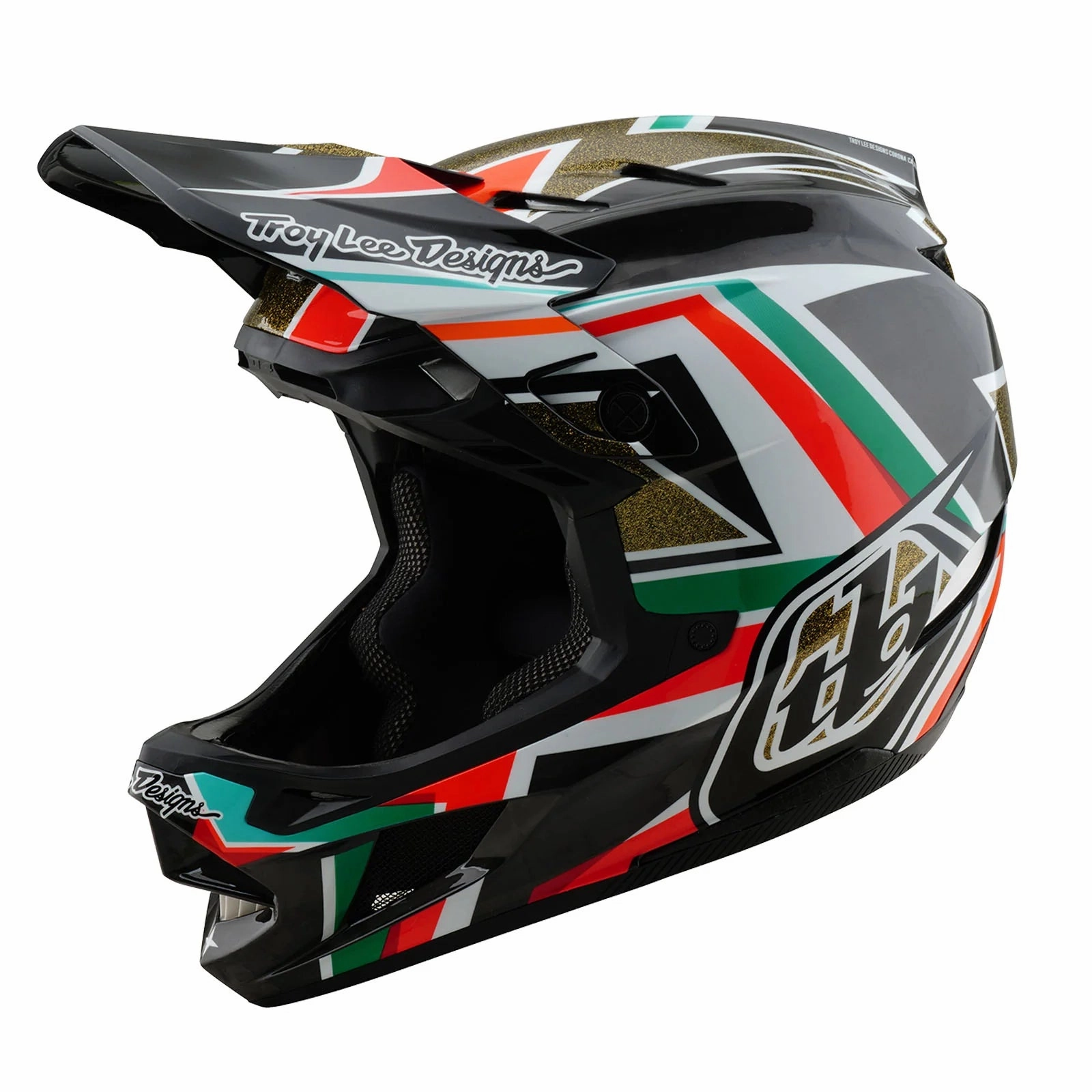 Troy Lee Designs D4 Carbon Full Face Helmet - Frames - Black-Gold
