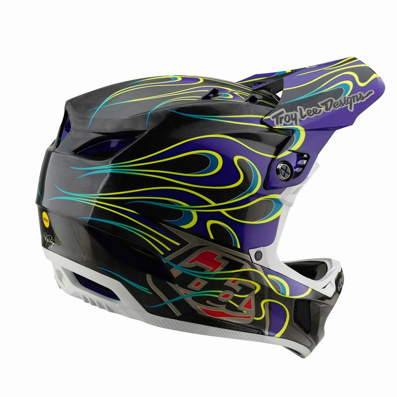 Troy Lee Designs D4 Carbon Full Face Helmet - Torched - Black-Purple