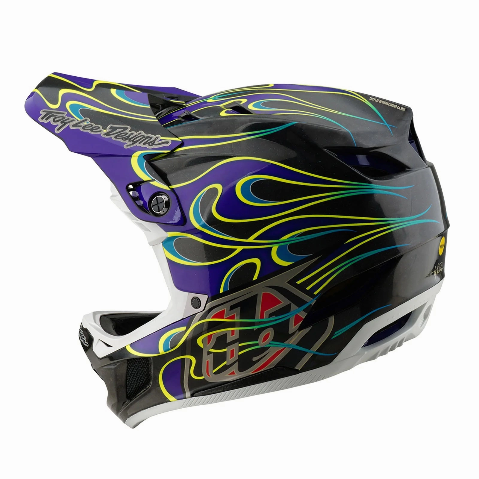 Troy Lee Designs D4 Carbon Full Face Helmet - Torched - Black-Purple
