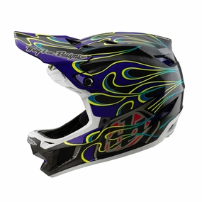 Troy Lee Designs D4 Carbon Full Face Helmet - Torched - Black-Purple