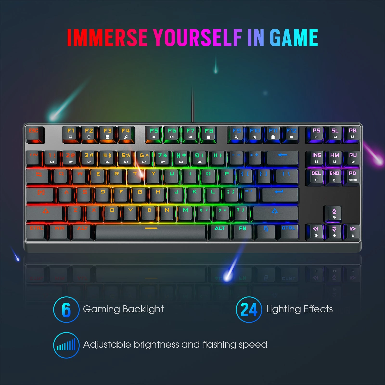 Wired Gaming Keyboard with 87 Key