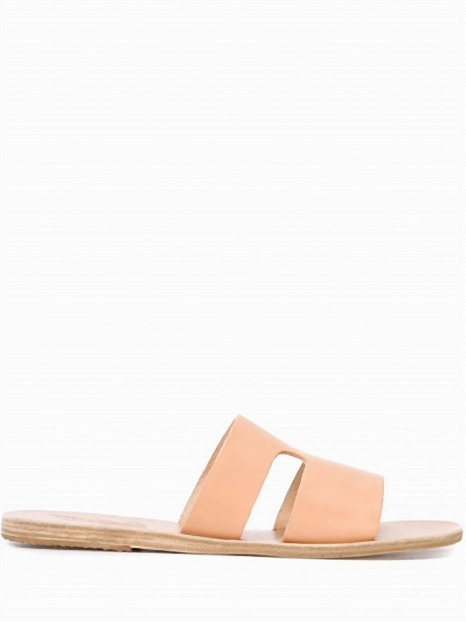 Women's Apteros Slide Leather Flat Sandals In Natural