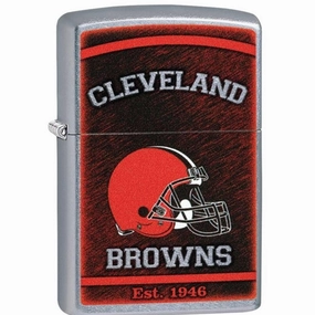 Zippo Windproof Lighter - NFL Cleveland Browns Street Chrome Metal | 29939-000002