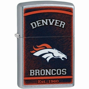 Zippo Windproof Lighter - NFL Denver Broncos Street Chrome Finish Metal | 29941-000002