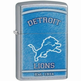 Zippo Windproof Lighter - NFL Detroit Lions Street Chrome Finish Metal | 29942-000002